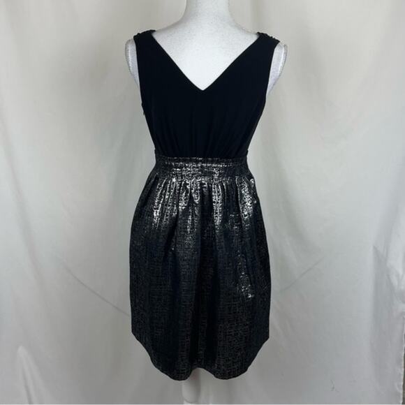 Max And Cleo Black & Metallic Silver WhimsiGoth BabyDoll Chic Dress NWOT Size 2 - Picture 5 of 13